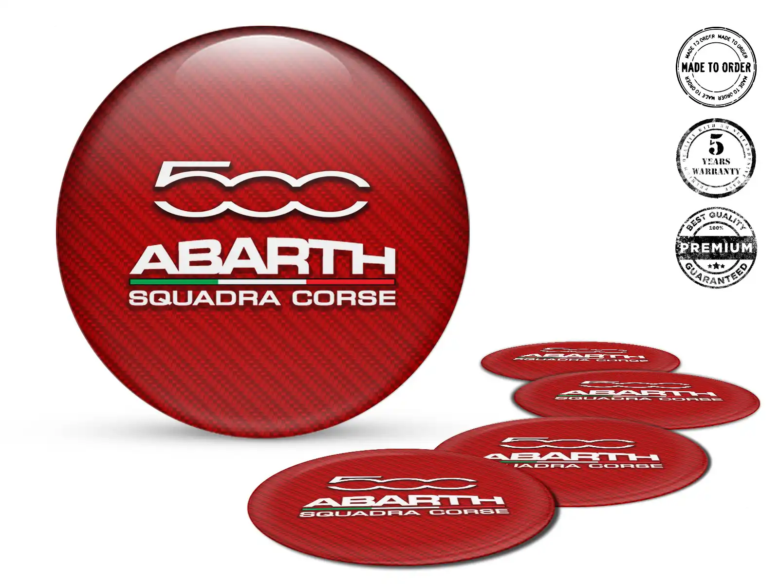 Fiat Abarth Radaufkleber Logo Harzgewölbtes Design